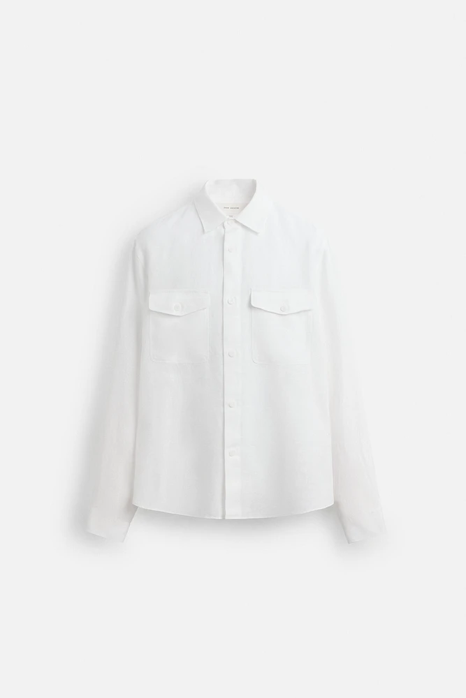100% LINEN OVERSHIRT
