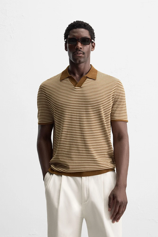POLO EN MAILLE À RAYURES