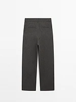 Striped straight-leg trousers