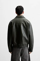 EMBOSSED FAUX LEATHER JACKET