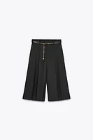 CHAIN BELT LONG SHORTS