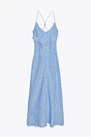 ROBE À BRETELLES VOLANTS EN LIN