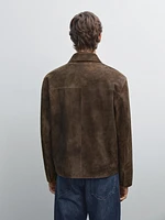 Blouson en cuir caprin finition daim