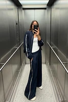 SIDE STRIPE WIDE LEG PANTS