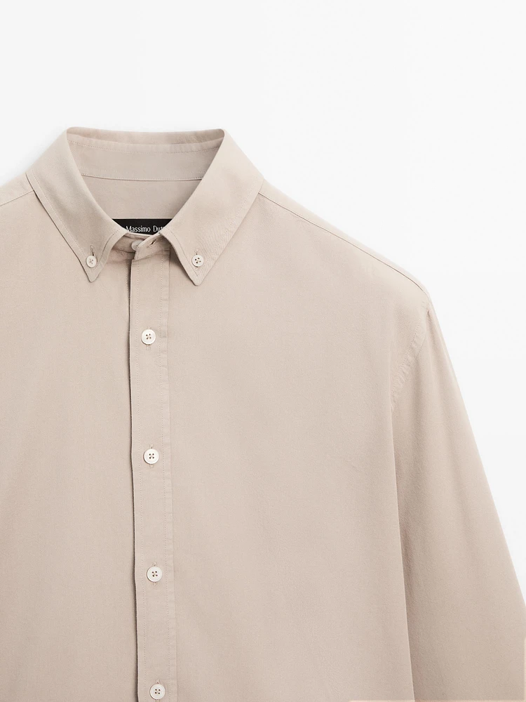 Chemise serge regular fit en coton mélangé