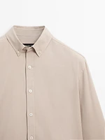 Chemise serge regular fit en coton mélangé