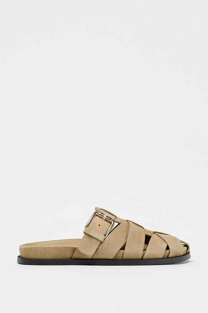 SUEDE FISHERMAN SANDALS