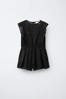 DOTTED MESH SHORT JUMPSUIT