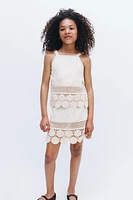 CROCHET KNIT FLORAL TOP