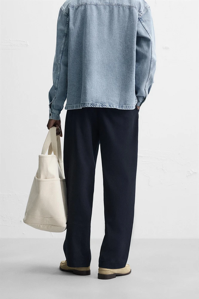 PANTALON PLISSÉ COTON ET LYOCELL