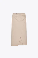 MIDI SKIRT WITH SIDE RUCHING