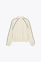 CONTRAST PIPING BOMBER JACKET