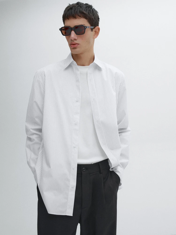 100% cotton regular fit poplin shirt
