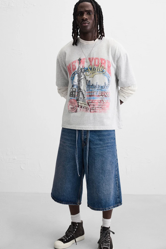 WASHED PRINT T-SHIRT
