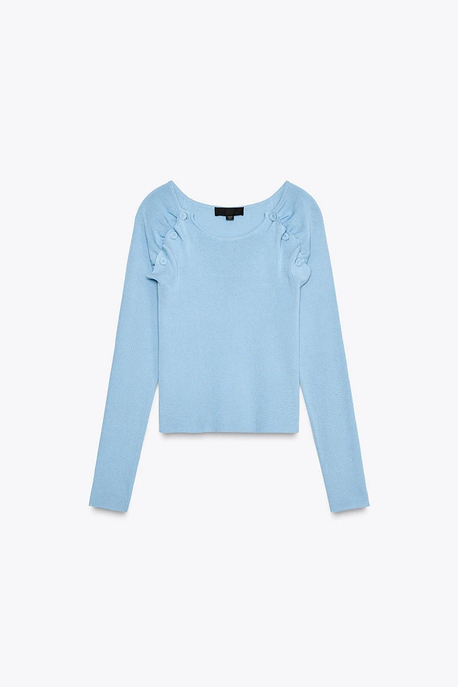 RUCHED KNIT TOP