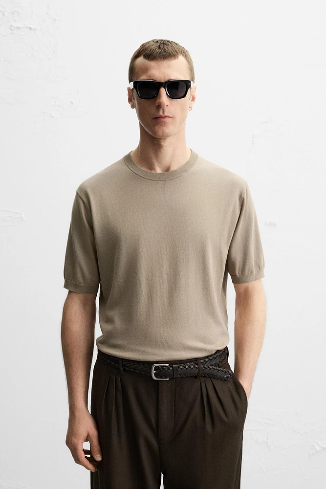 T-SHIRT REGULAR FIT EN MAILLE