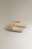 CHAUSSONS FLATFORM TISSU BOUCLÉ