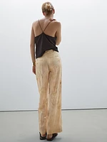 Pantalon droit fluide métallisé