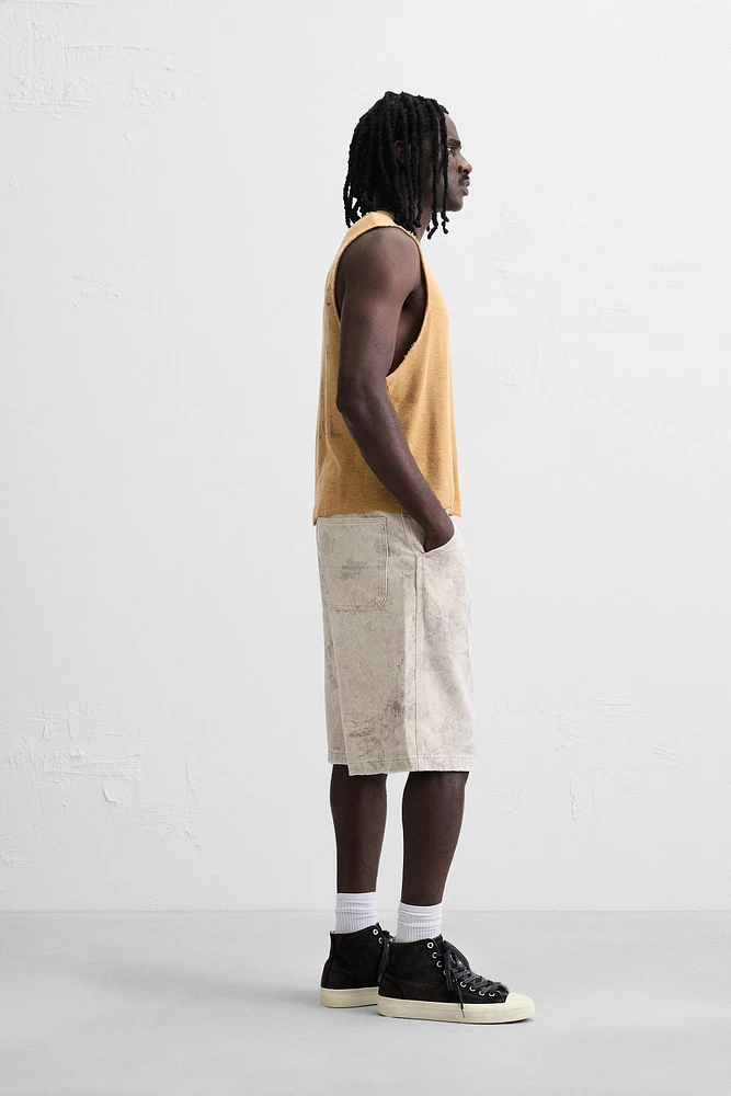 WASHED ABSTRACT PRINT SHORTS