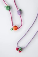 TWO-PACK OF BEADED FRUIT NECKLACES