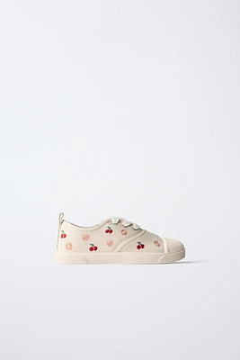 EMBROIDERED COTTON SNEAKERS
