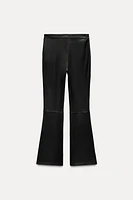 FLARED 100% LEATHER PANTS