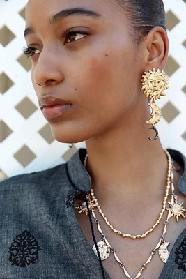 BOUCLES D'OREILLES SOLEIL LUNE