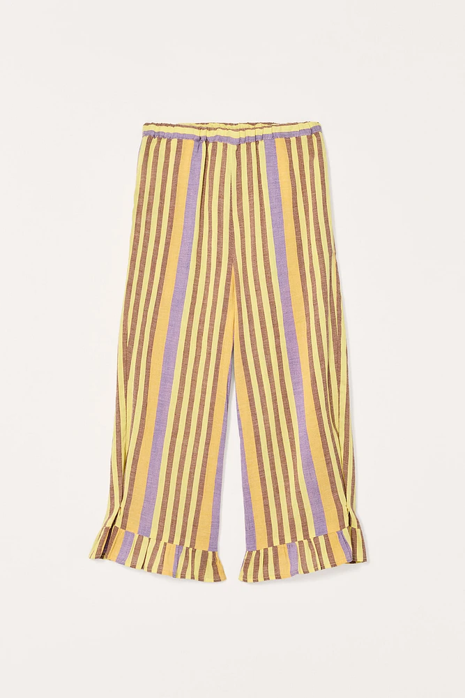 LIMITED EDITION STRIPED LINEN COTTON PANTS