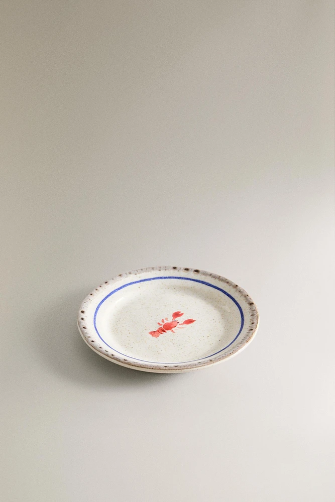 ASSIETTE À PAIN GRÈS POISSON