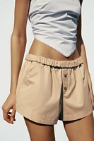 FOLD-OVER WAIST MINI SHORTS