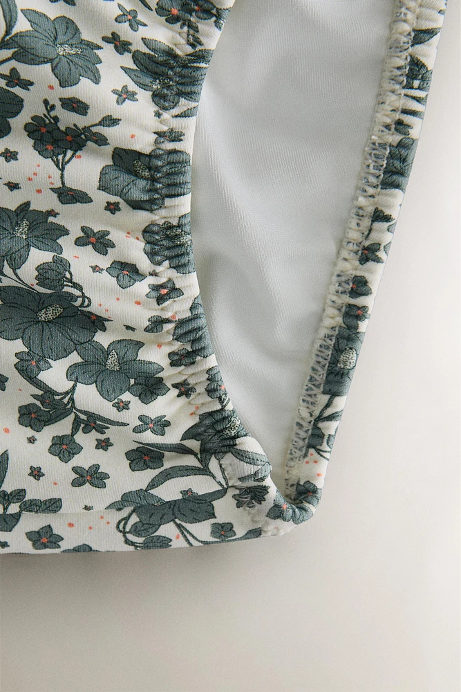 CHILDREN’S TROPICAL FLORAL RUFFLED BEACH BIKINI BOTTOMS