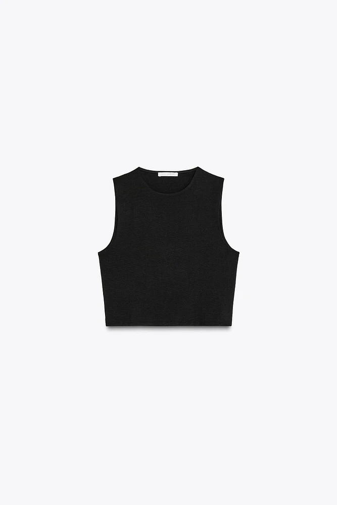 COTTON CROPPED TOP
