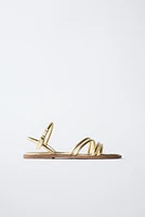 METALLIC STRAP SANDALS