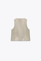 STRIPED HERRINGBONE VEST