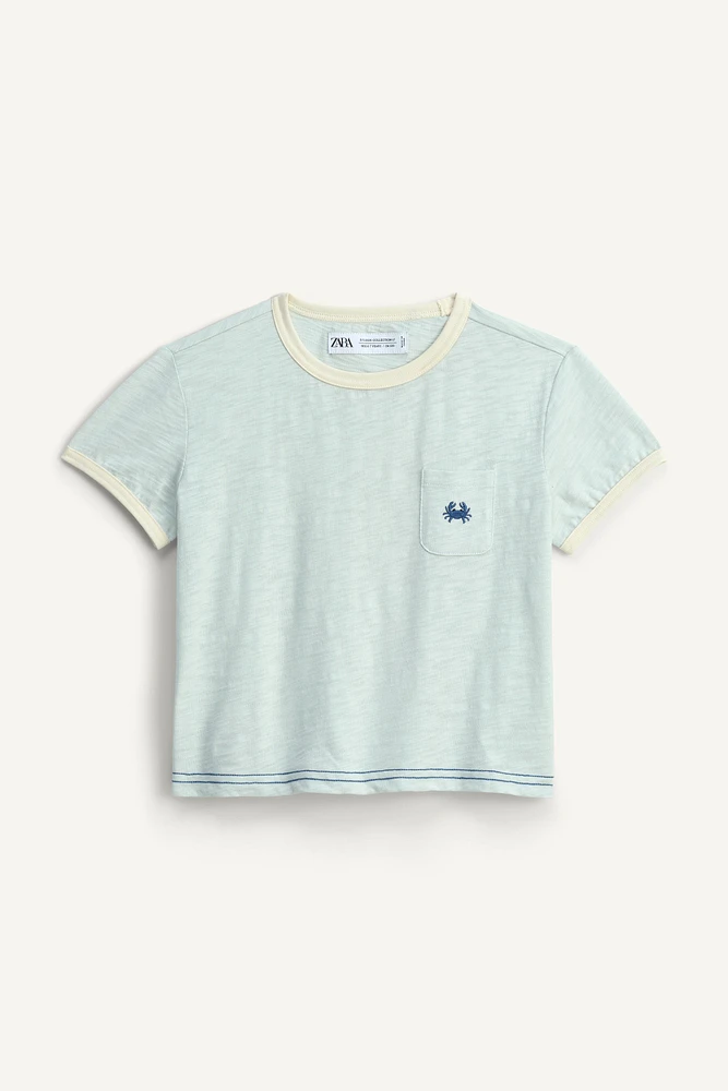 T-SHIRT LISERÉS CONTRASTE BRODÉ LIMITED EDITION