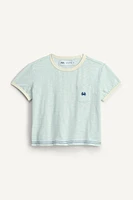T-SHIRT LISERÉS CONTRASTE BRODÉ LIMITED EDITION
