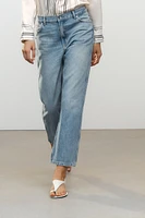 ZW COLLECTION STRAIGHT HIGH-WAIST CROPPED JEANS