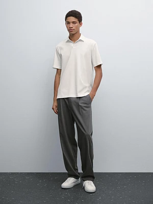Short sleeve cotton polo shirt