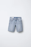 STRAIGHT DENIM SHORTS