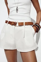 BELTED FLOWY SHORTS