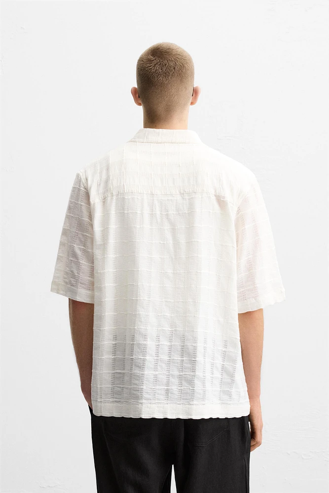 OPENWORK TEXTURED SHIRT