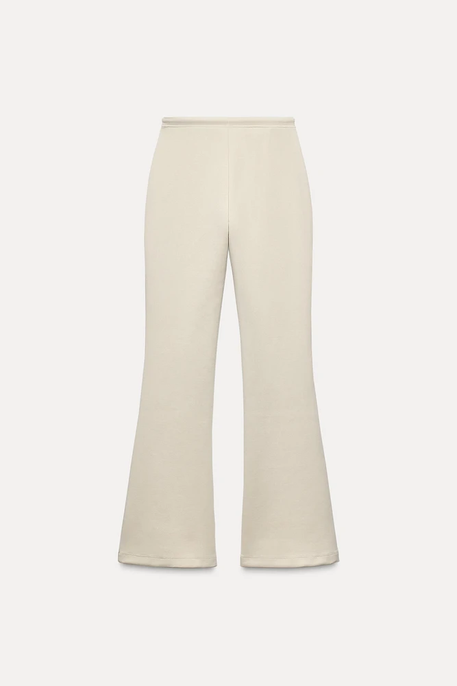 FLARE INTERLOCK PANTS WITH SEAMS