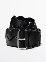 Braided nappa leather belt