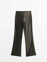 Pantalon flare mid-rise jacquard