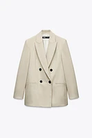 DOUBLE BREASTED SHOULDER PAD BLAZER