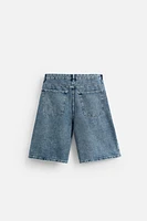 OVERSIZED FIT DENIM BERMUDA SHORTS
