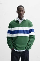 POLO EN JACQUARD À RAYURES