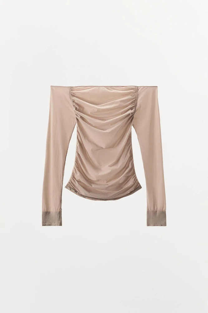 BARE SHOULDER HOSIERY TOP