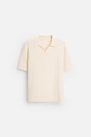 VISCOSE BLEND KNIT POLO SHIRT