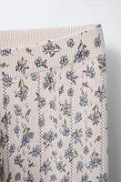 FLORAL PRINT FINE KNIT LEGGINGS